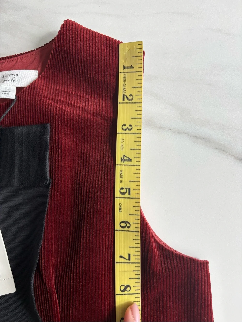 A Loves A Girls Red Corduroy Bow-Accent Dress Sz XL